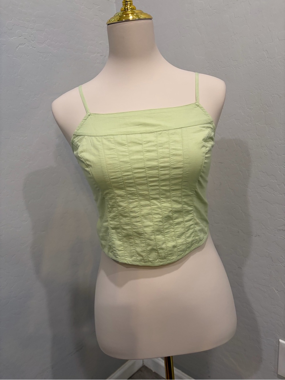 American Eagle Outfitters Light Lime‎ Square-Neck Spaghetti Strap Cami